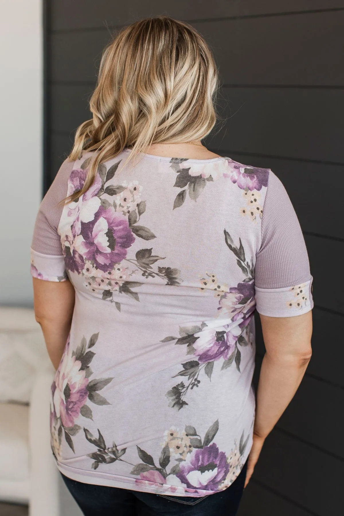 When We Last Met Floral Top- Dusty Lilac