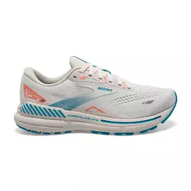 Women's Brooks Adrenaline GTS 23, Coconut/Papaya/Blue, 7 B Medium