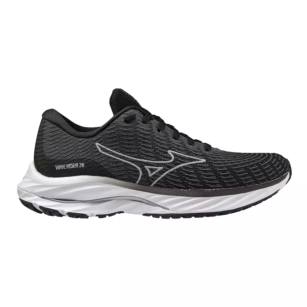 Women's Mizuno Wave Rider 26 SSW, Black-White, 8 B Medium