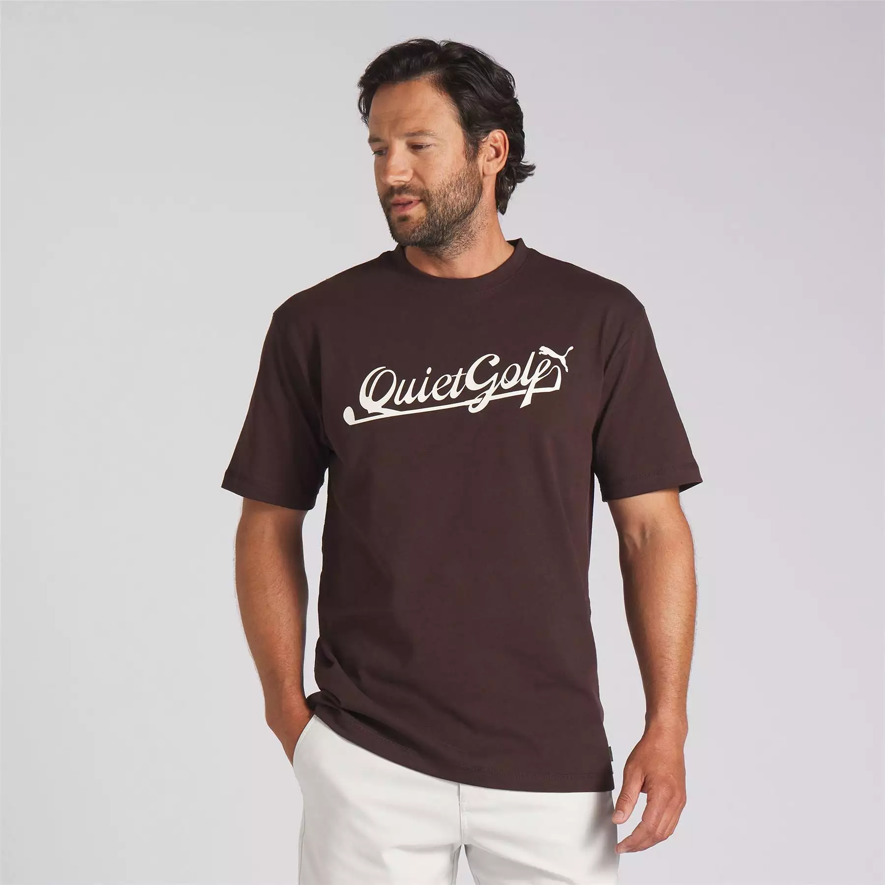 x QGC Script Graphic T-Shirt Brown - SS24